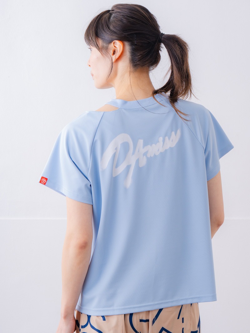 スプレーロゴ ウェッジ Tシャツ サックス 1534-1456