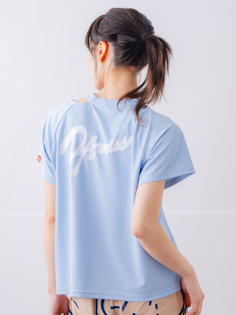 スプレーロゴ ウェッジ Tシャツ サックス 1534-1456