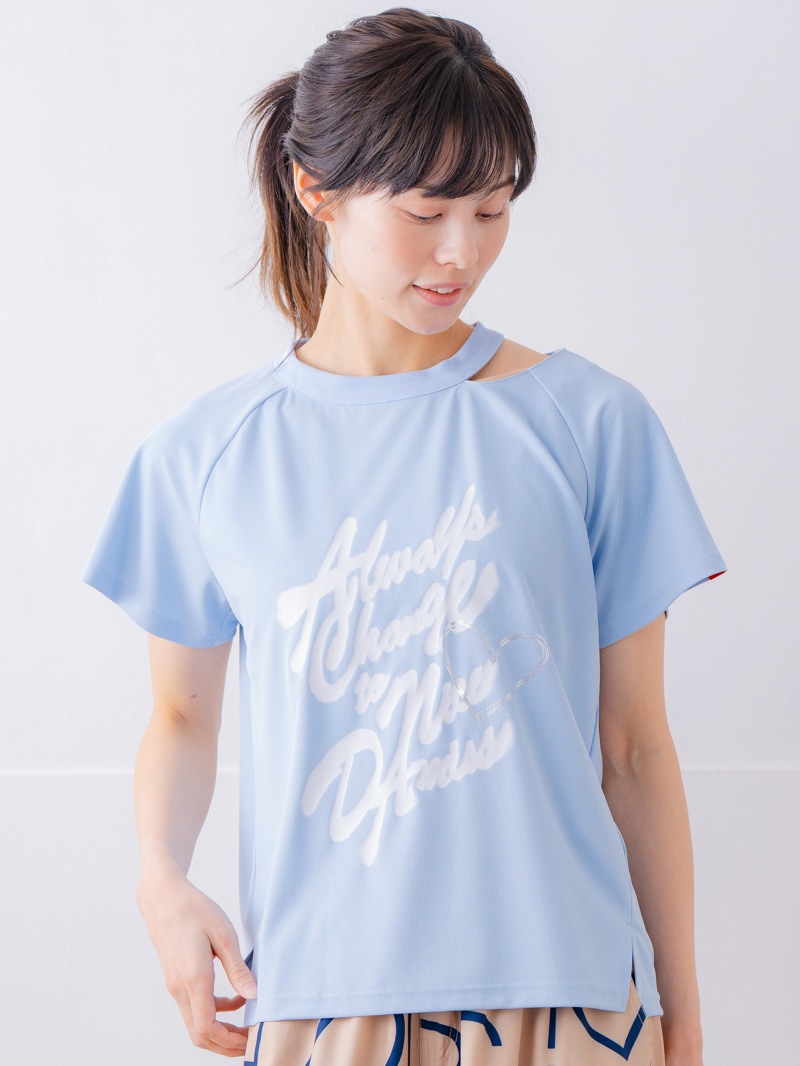 スプレーロゴ ウェッジ Tシャツ サックス 1534-1456