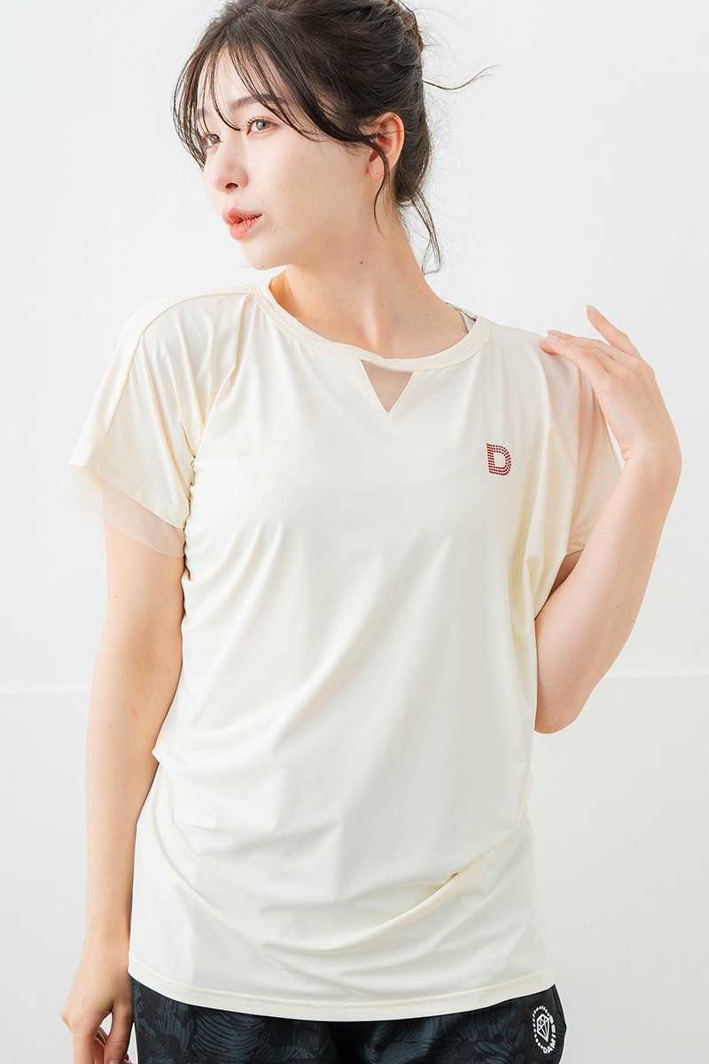 ポイントシースルーTシャツ アイボリー 5634-1484