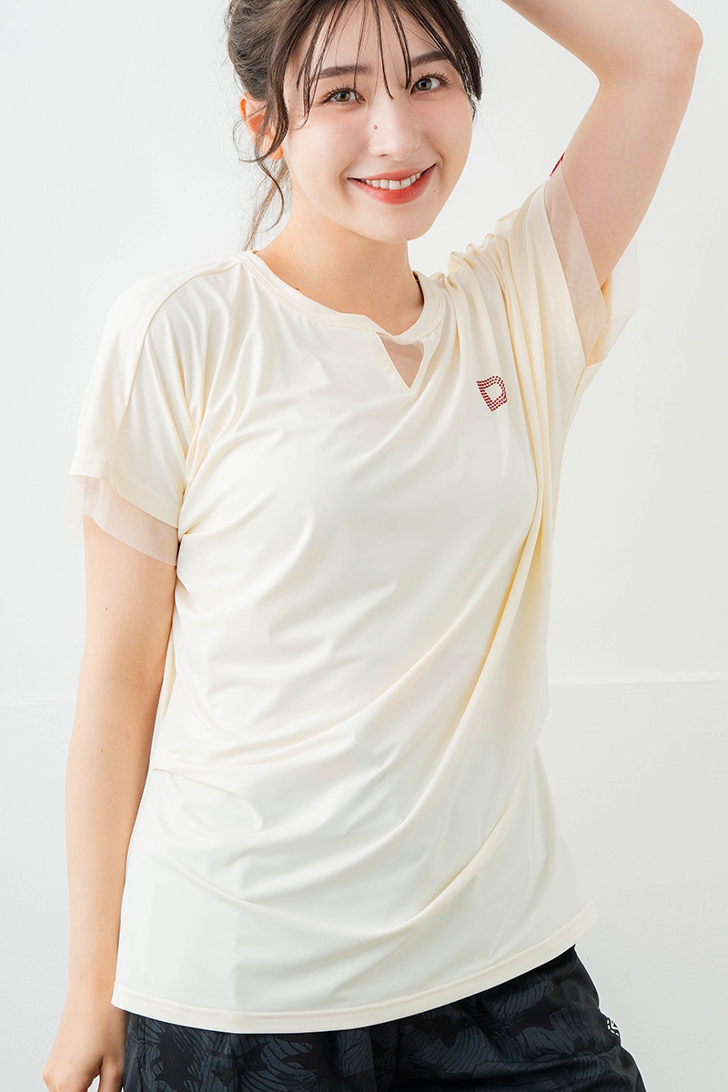 ポイントシースルーTシャツ アイボリー 5634-1484