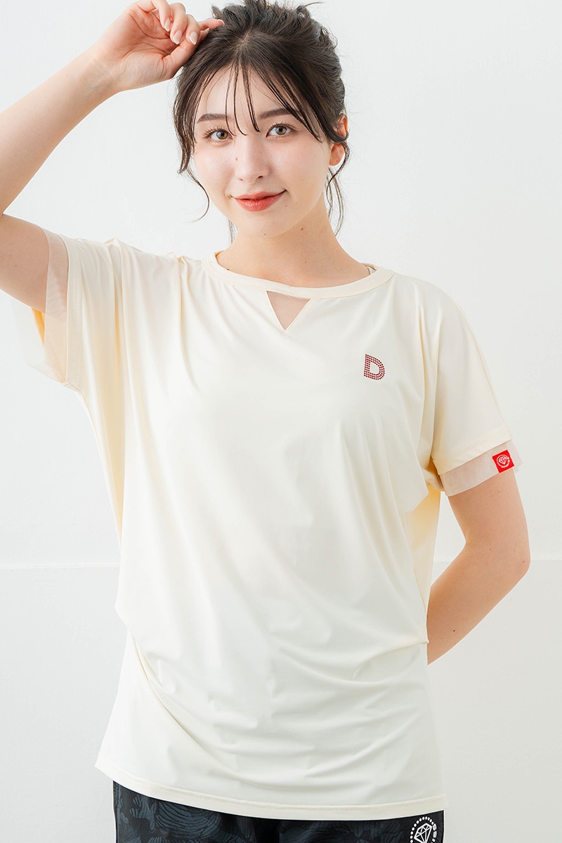 ポイントシースルーTシャツ アイボリー 5634-1484