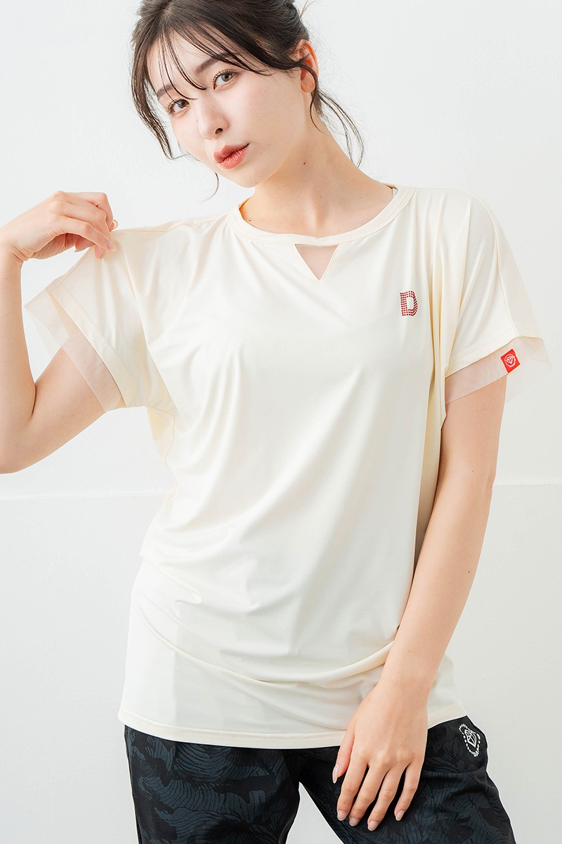 ポイントシースルーTシャツ アイボリー 5634-1484