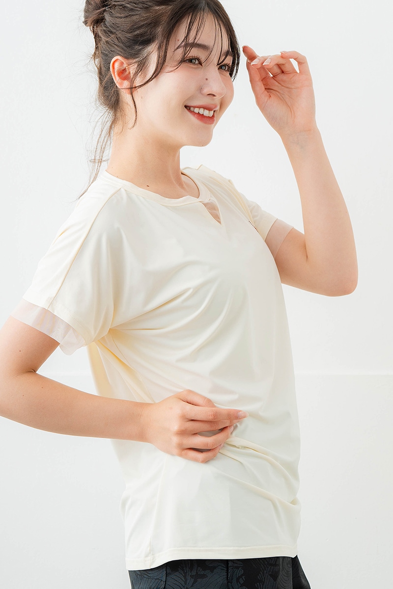 ポイントシースルーTシャツ アイボリー 5634-1484