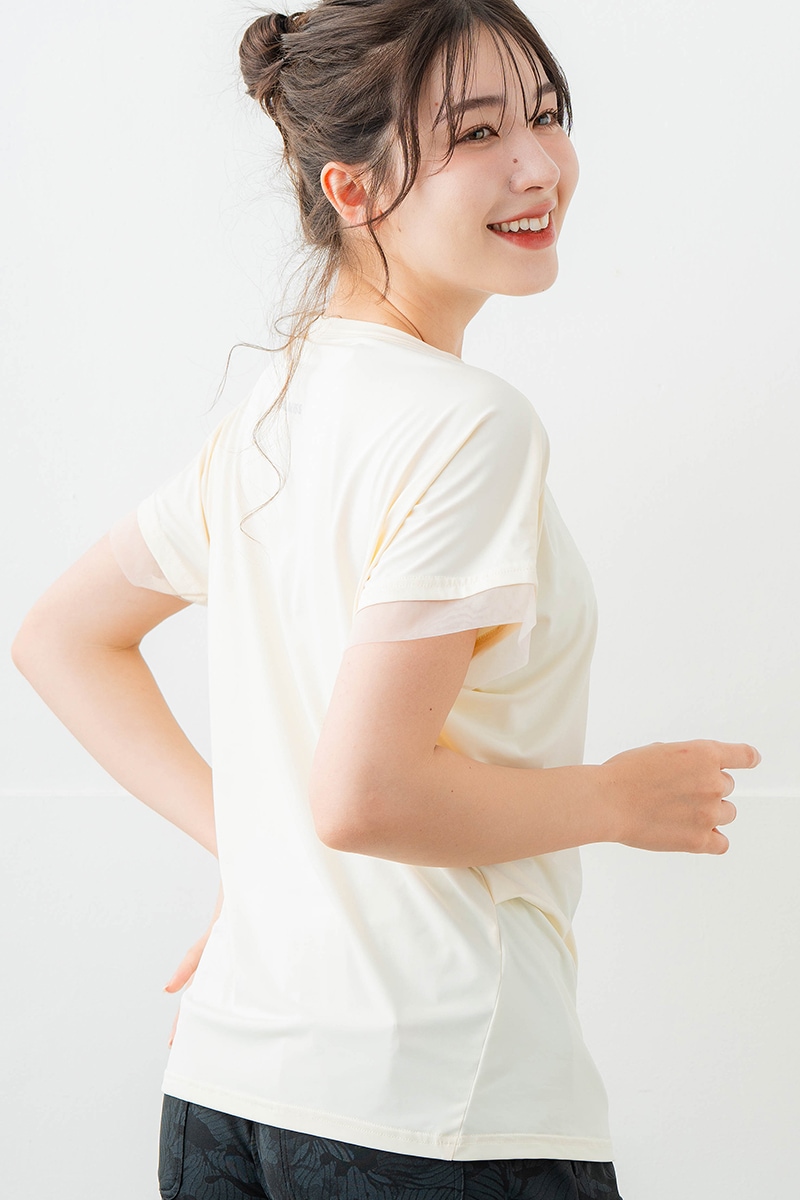 ポイントシースルーTシャツ アイボリー 5634-1484
