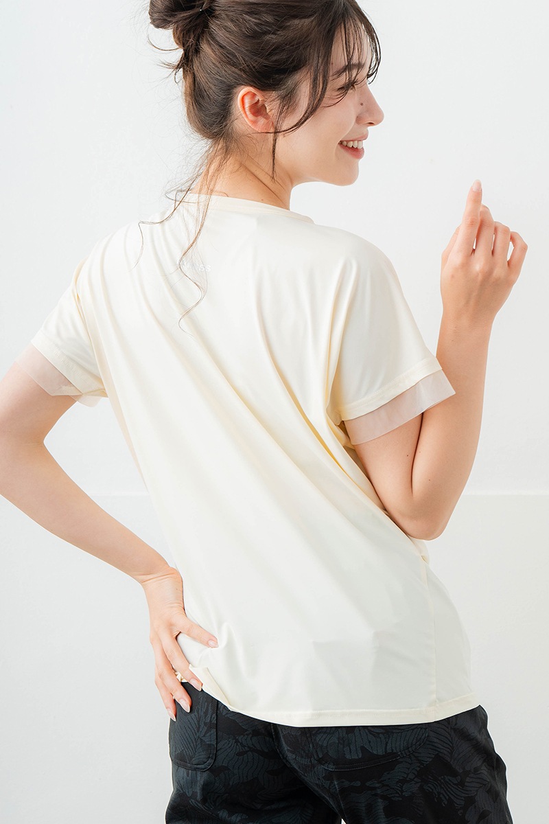 ポイントシースルーTシャツ アイボリー 5634-1484