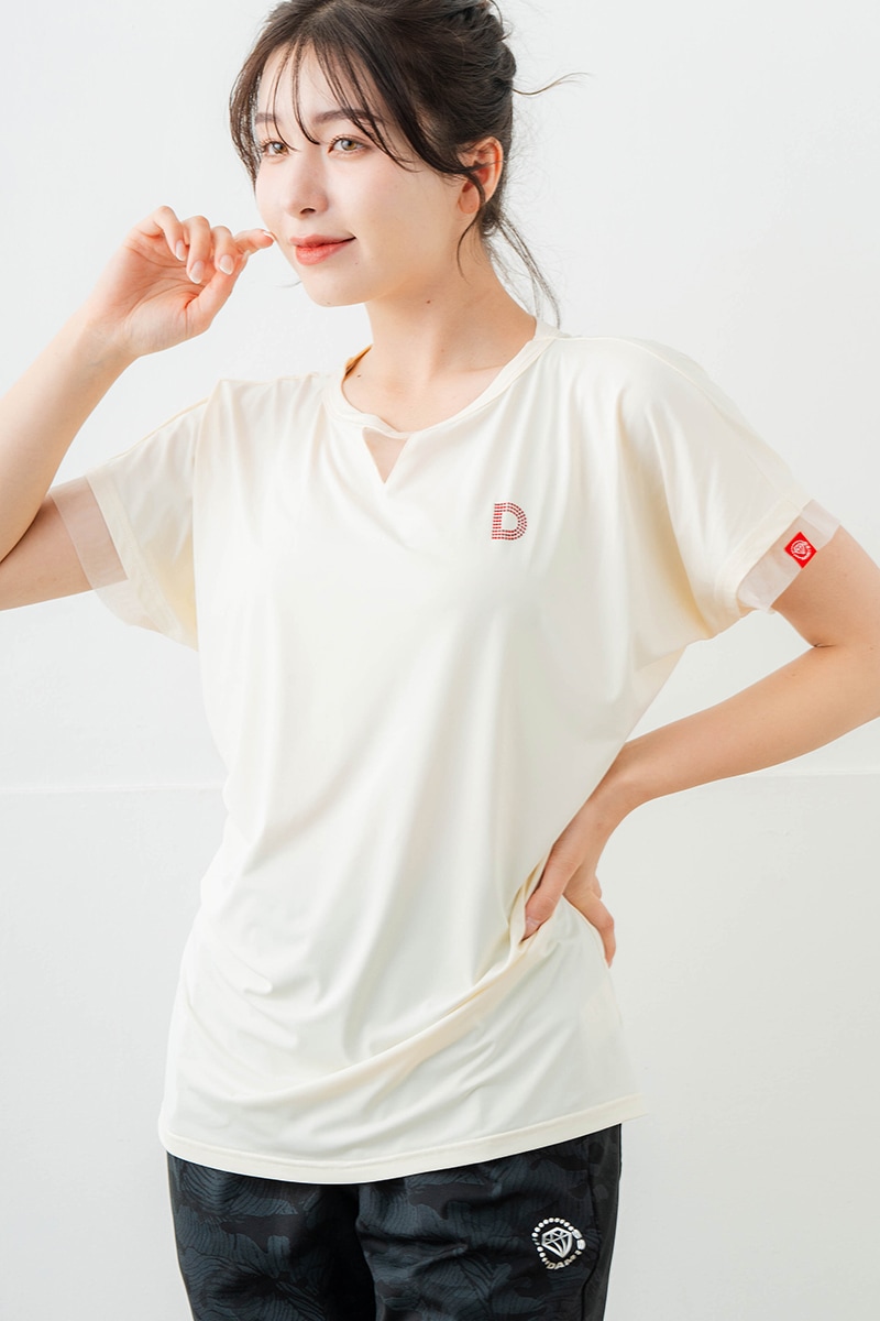 ポイントシースルーTシャツ アイボリー 5634-1484