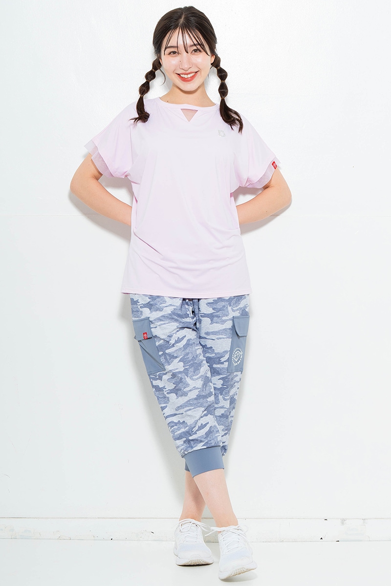 ポイントシースルーTシャツ ピンク 5634-1484
