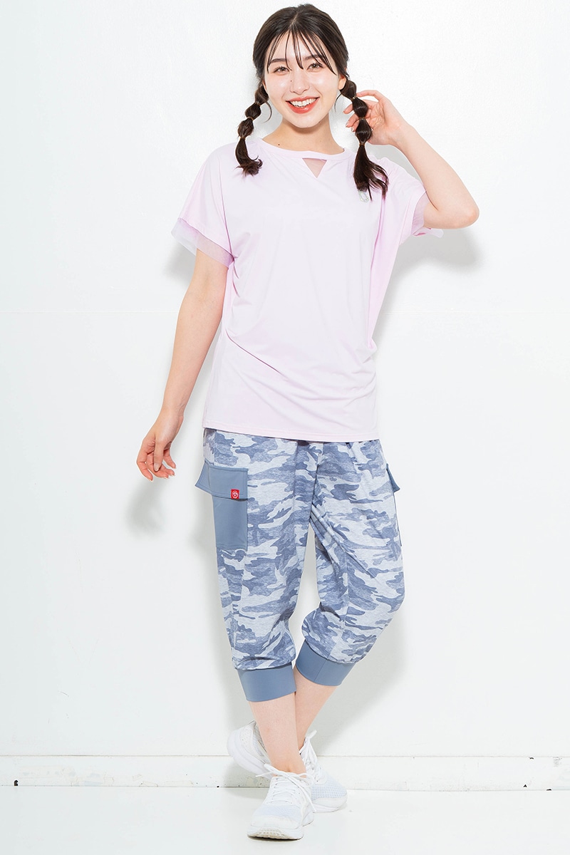 ポイントシースルーTシャツ ピンク 5634-1484