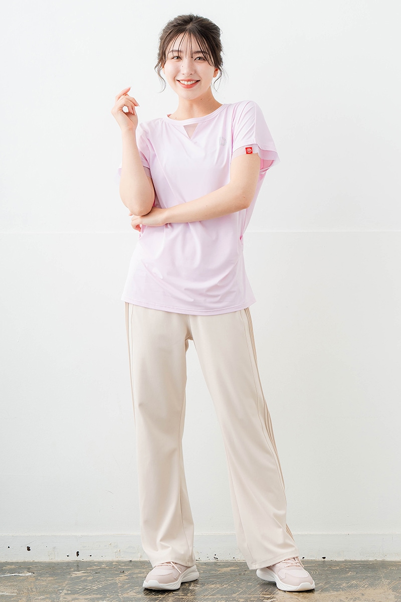 ポイントシースルーTシャツ ピンク 5634-1484