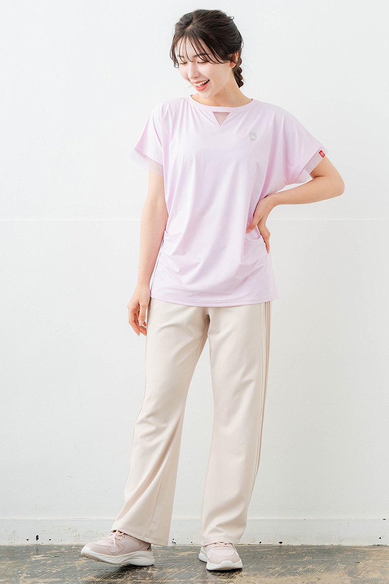 ポイントシースルーTシャツ ピンク 5634-1484