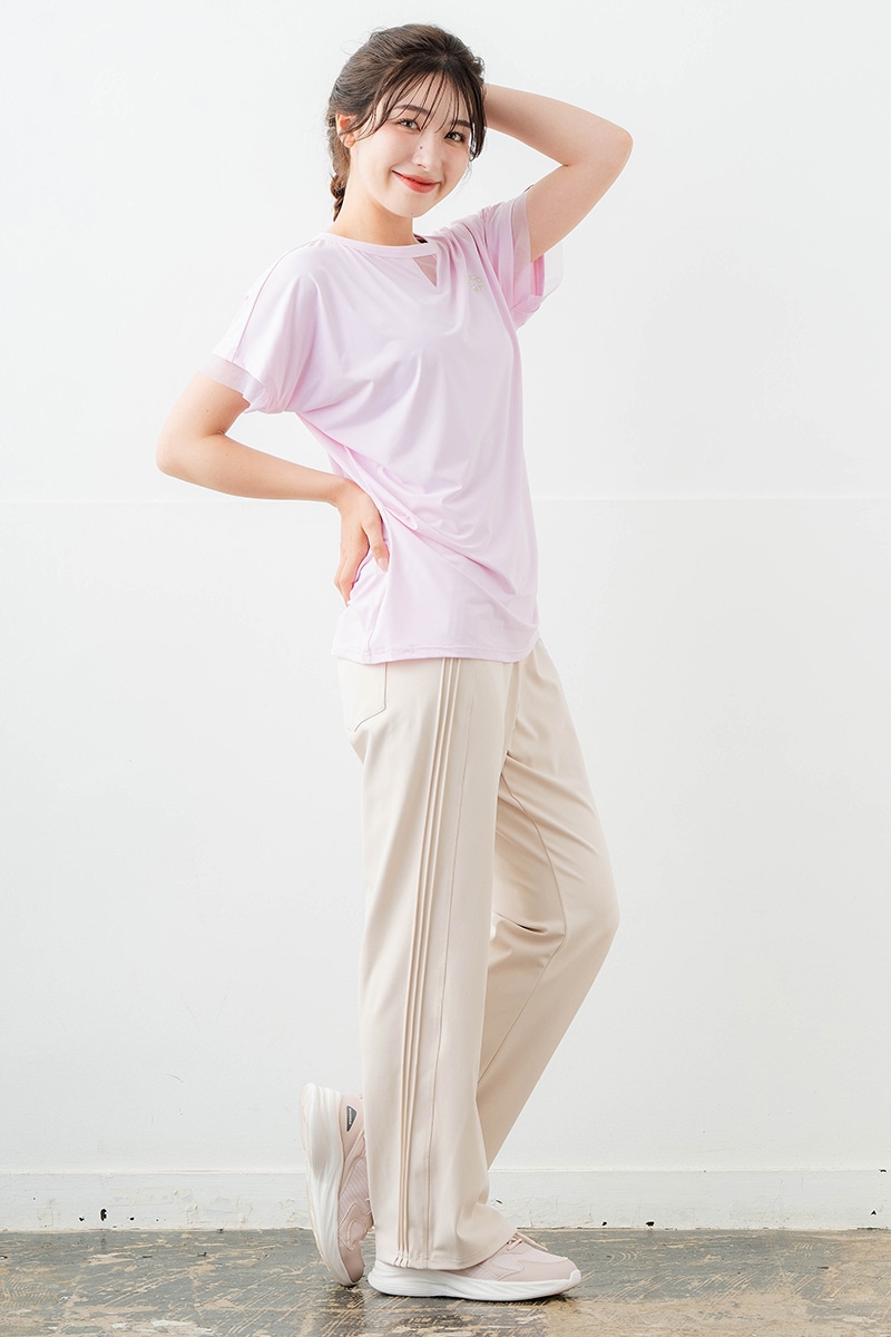 ポイントシースルーTシャツ ピンク 5634-1484