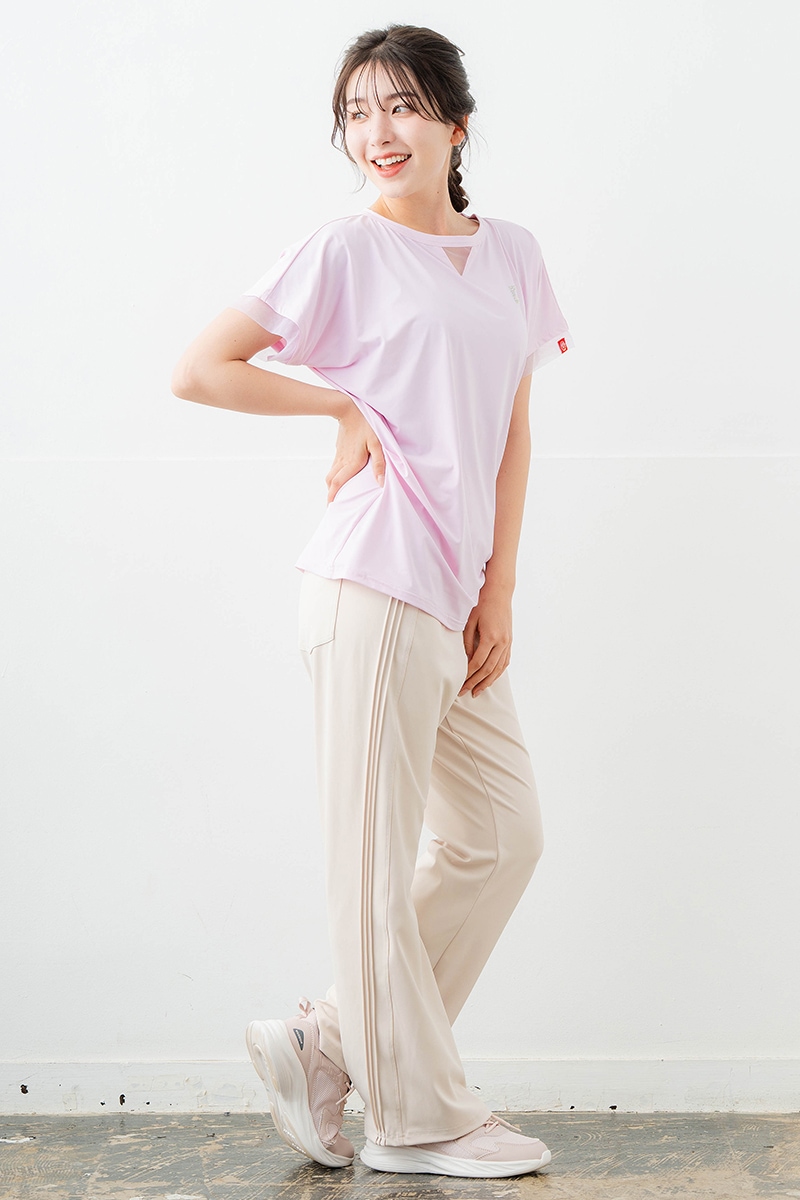 ポイントシースルーTシャツ ピンク 5634-1484