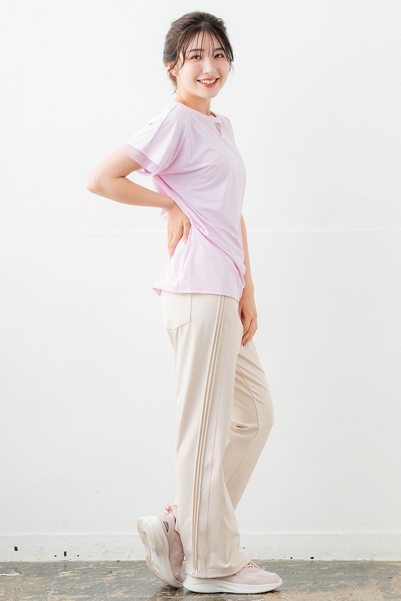 ポイントシースルーTシャツ ピンク 5634-1484
