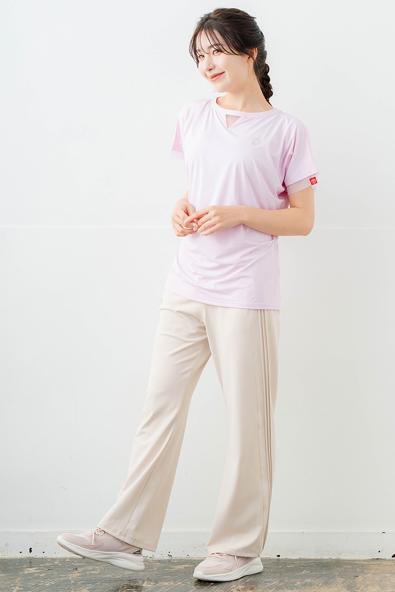 ポイントシースルーTシャツ ピンク 5634-1484