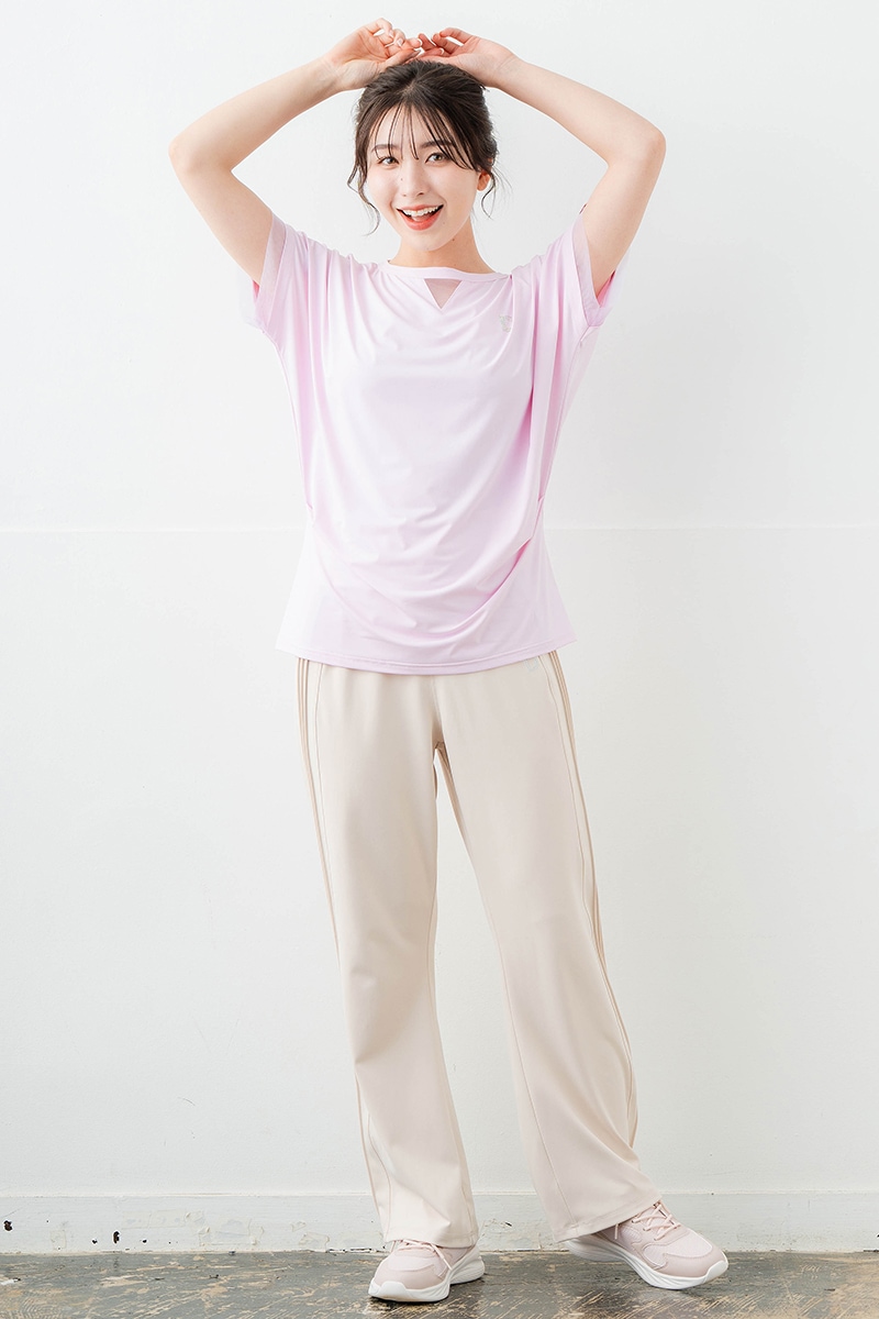 ポイントシースルーTシャツ ピンク 5634-1484