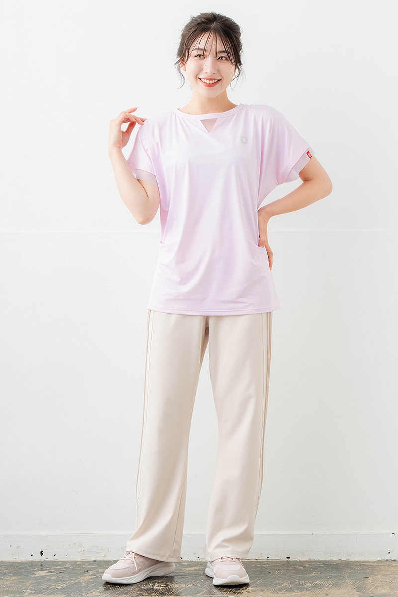 ポイントシースルーTシャツ ピンク 5634-1484