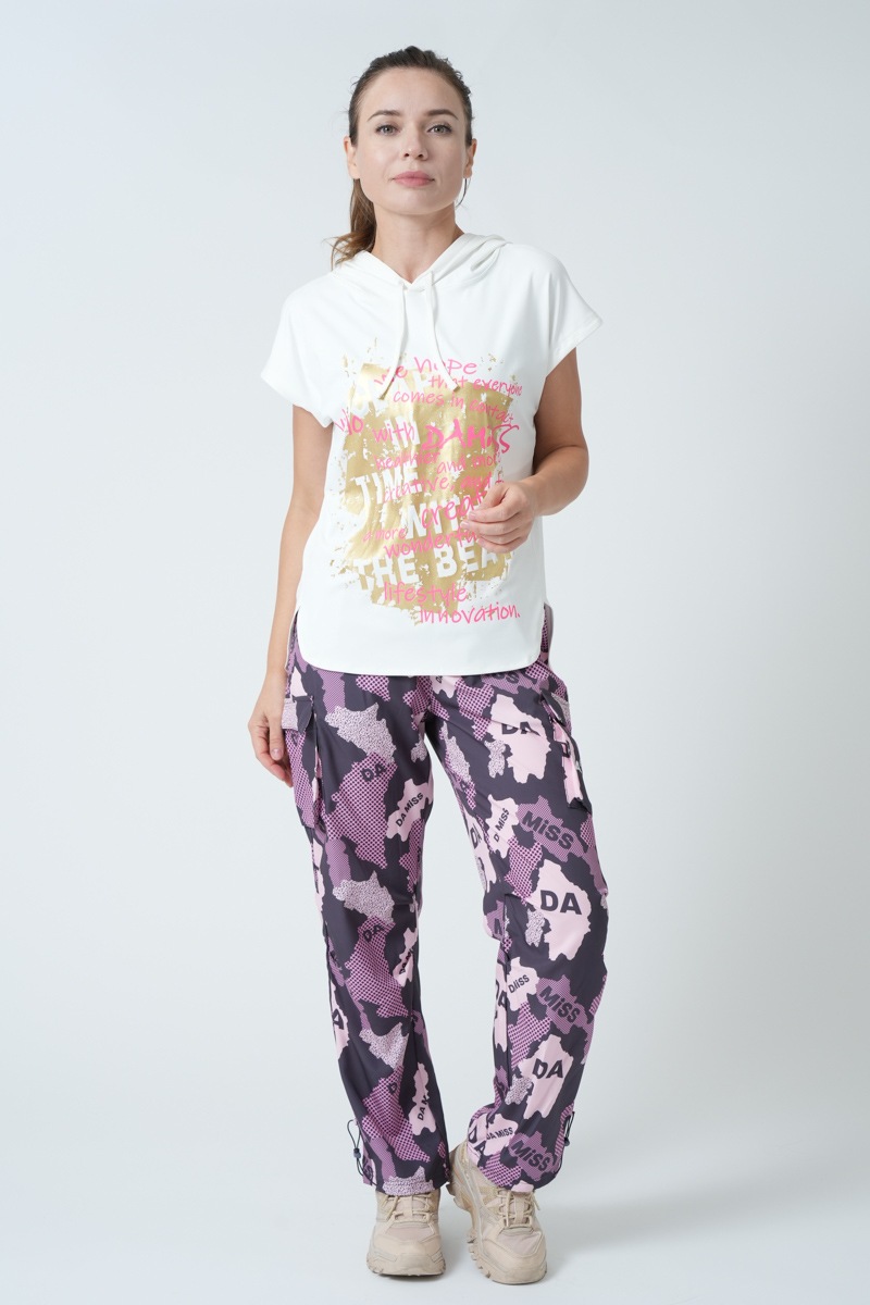 グラフィティーアートパーカーTシャツ ホワイト 1434-1419