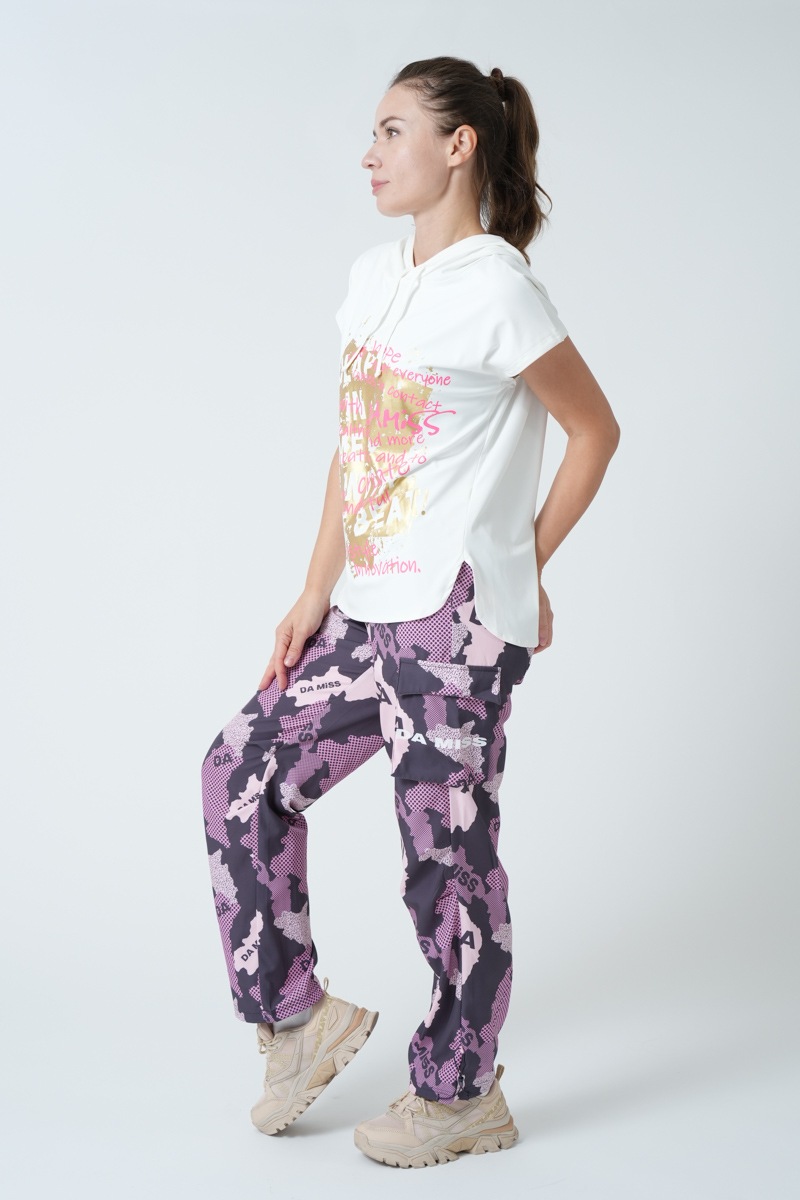 グラフィティーアートパーカーTシャツ ホワイト 1434-1419