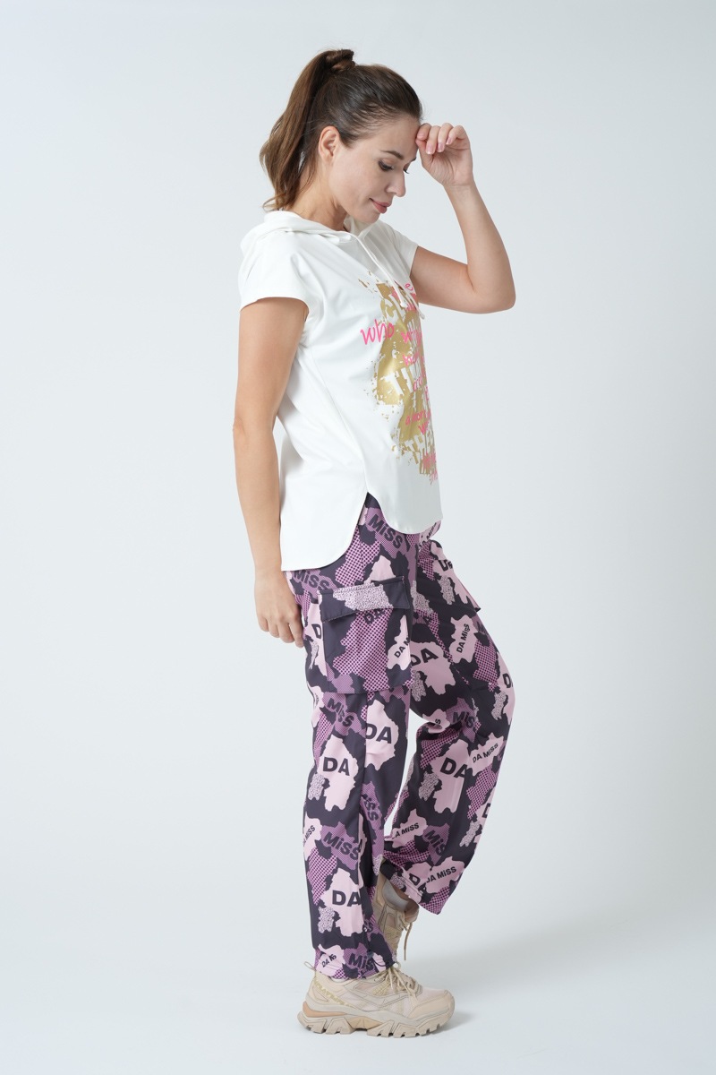 グラフィティーアートパーカーTシャツ ホワイト 1434-1419