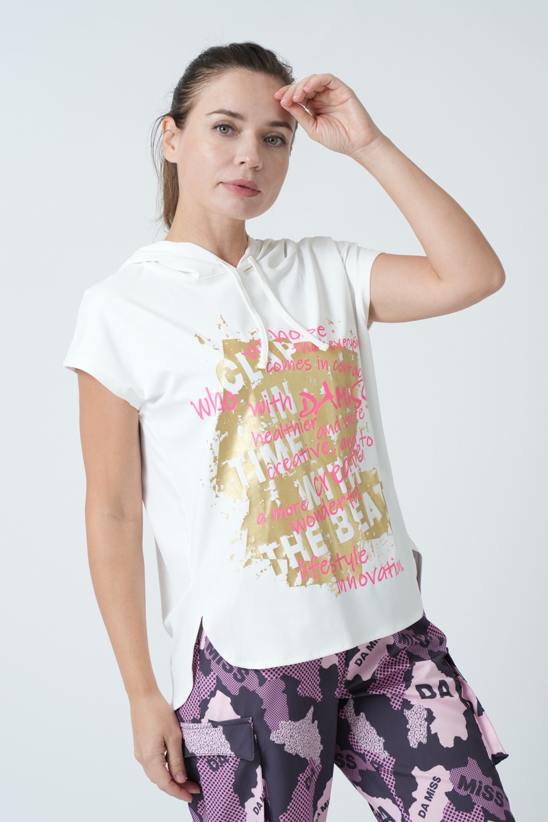 グラフィティーアートパーカーTシャツ ホワイト 1434-1419