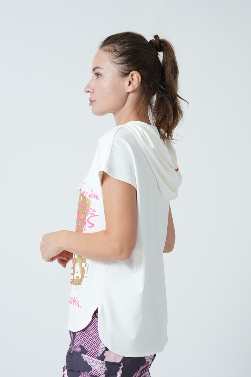 グラフィティーアートパーカーTシャツ ホワイト 1434-1419