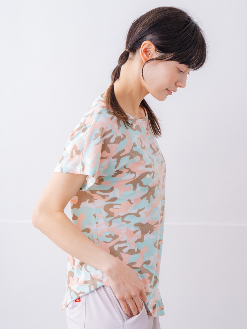 ソフト迷彩 Tシャツ ピンク 1534-1459