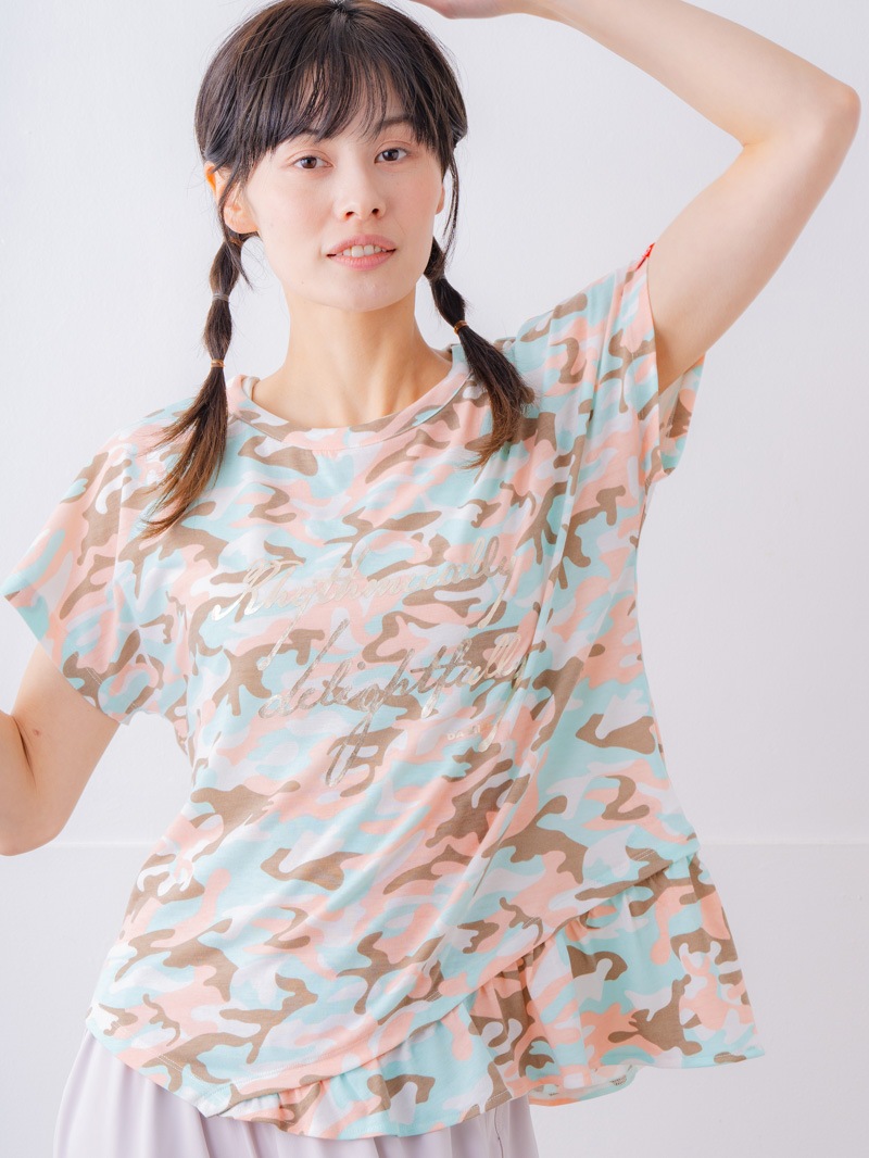 ソフト迷彩 Tシャツ ピンク 1534-1459