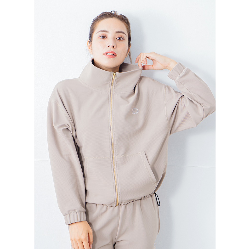 ラインストーンポイントブルゾン ベージュ 1335-1213