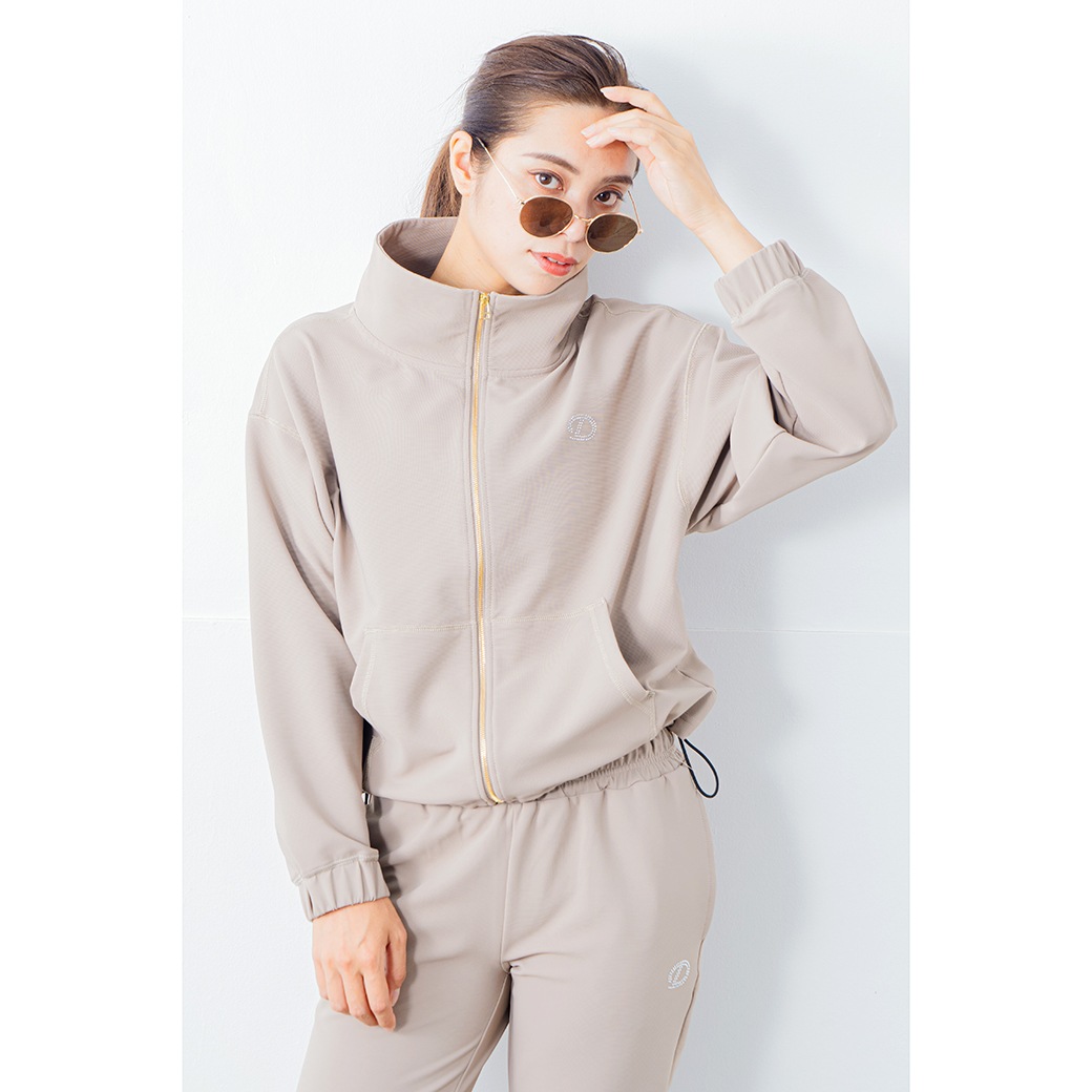 ラインストーンポイントブルゾン ベージュ 1335-1213