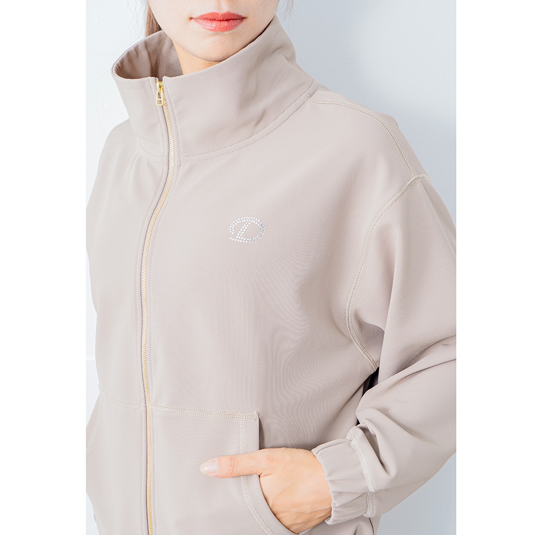 ラインストーンポイントブルゾン ベージュ 1335-1213