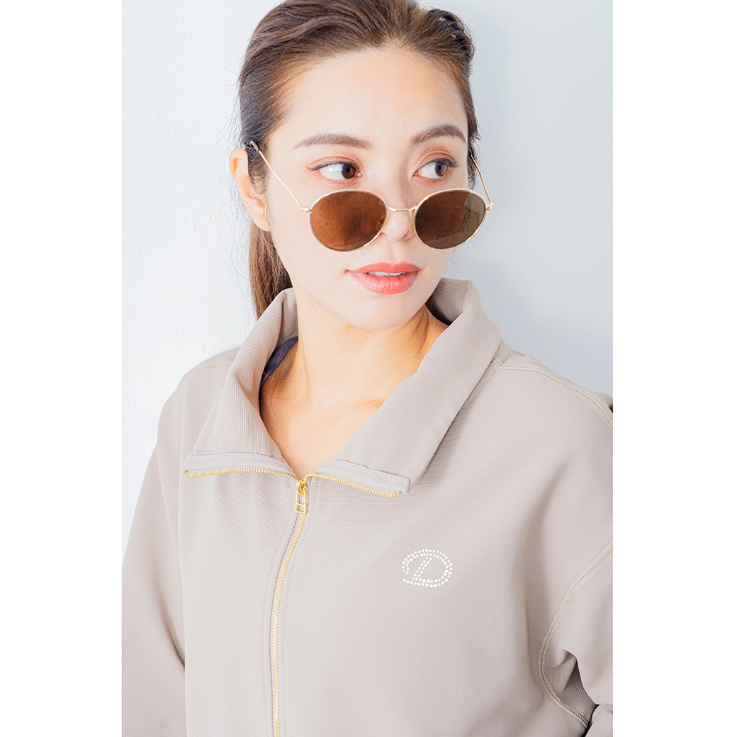 ラインストーンポイントブルゾン ベージュ 1335-1213