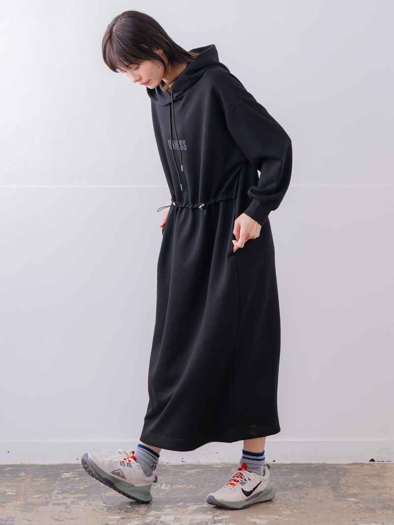 ソフトタッチ フードワンピース ブラック 1558-1460