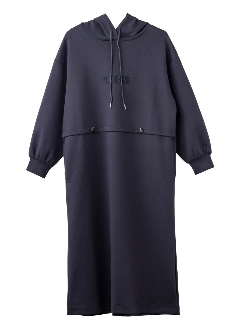 先行割10％OFF】 ソフトタッチ フードワンピース ブラック 1558-1460