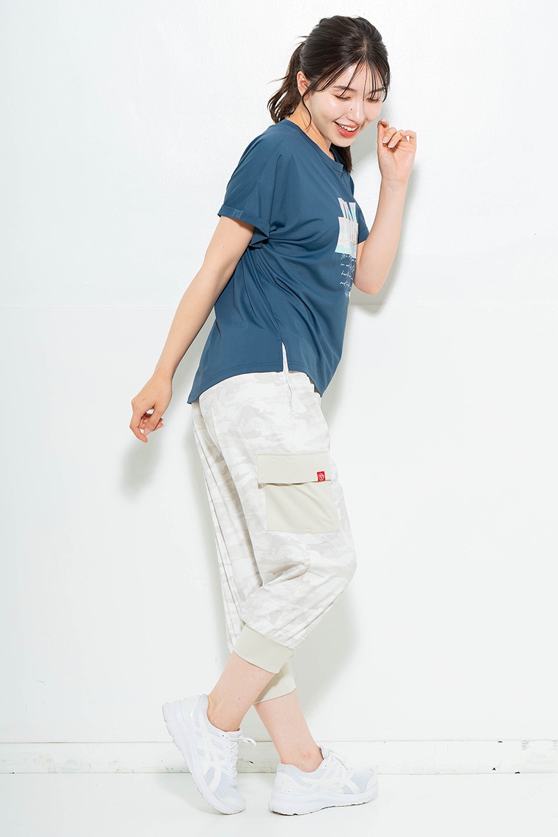 スイート迷彩ロゴTシャツ チャコールブルー 1634-1627