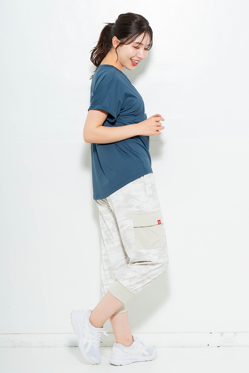 スイート迷彩ロゴTシャツ チャコールブルー 1634-1627