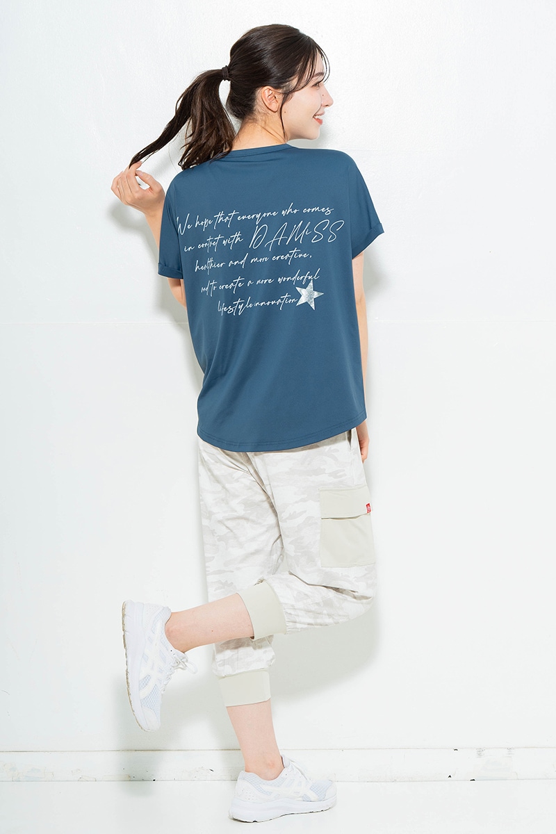 スイート迷彩ロゴTシャツ チャコールブルー 1634-1627
