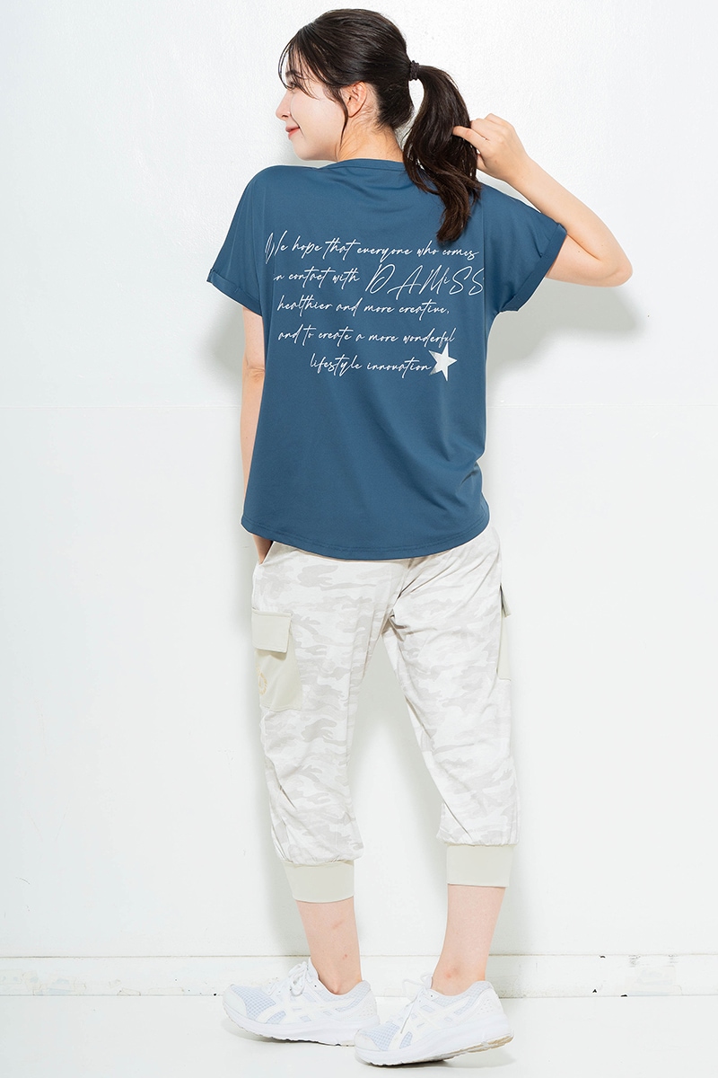スイート迷彩ロゴTシャツ チャコールブルー 1634-1627