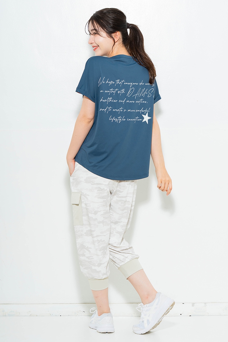 スイート迷彩ロゴTシャツ チャコールブルー 1634-1627