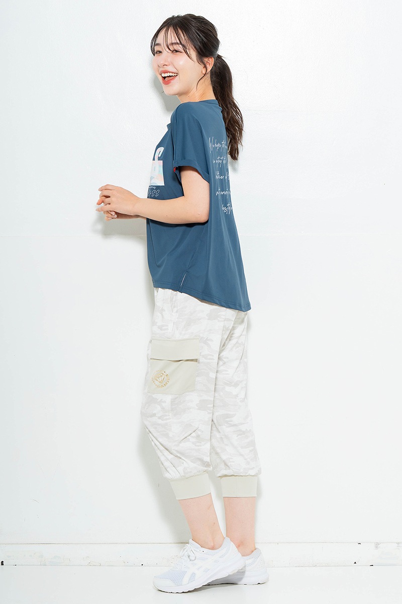 スイート迷彩ロゴTシャツ チャコールブルー 1634-1627