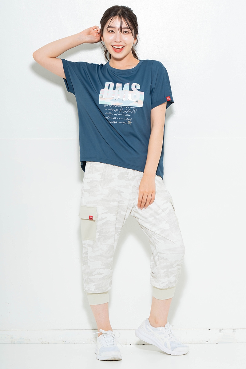 スイート迷彩ロゴTシャツ チャコールブルー 1634-1627
