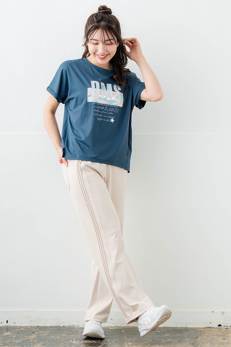 スイート迷彩ロゴTシャツ チャコールブルー 1634-1627