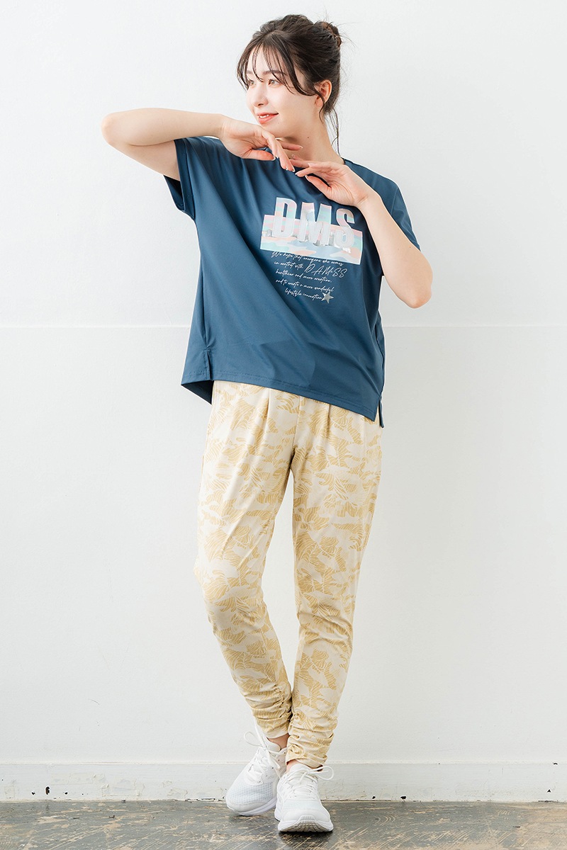 スイート迷彩ロゴTシャツ チャコールブルー 1634-1627