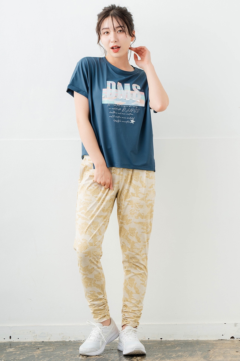スイート迷彩ロゴTシャツ チャコールブルー 1634-1627