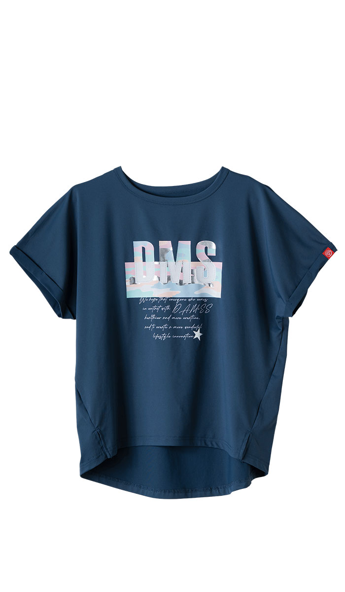 スイート迷彩ロゴTシャツ チャコールブルー 1634-1627