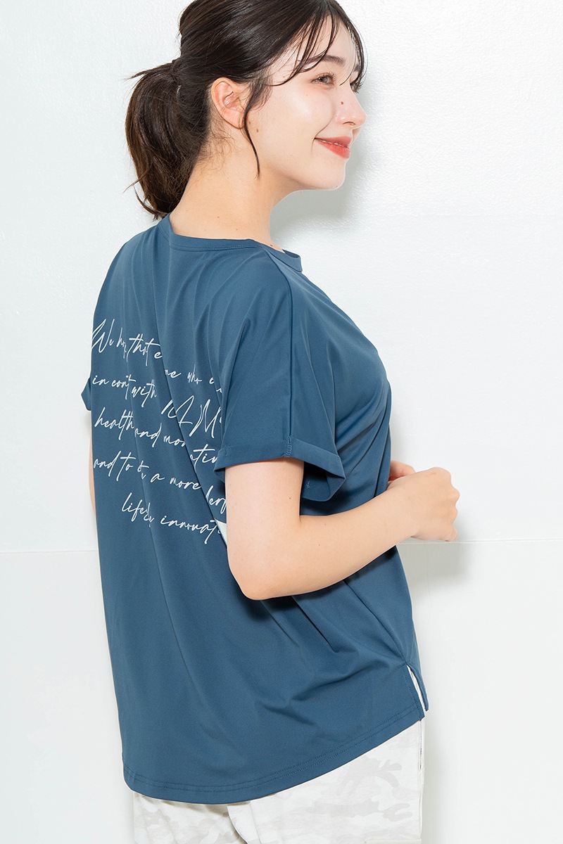 スイート迷彩ロゴTシャツ チャコールブルー 1634-1627