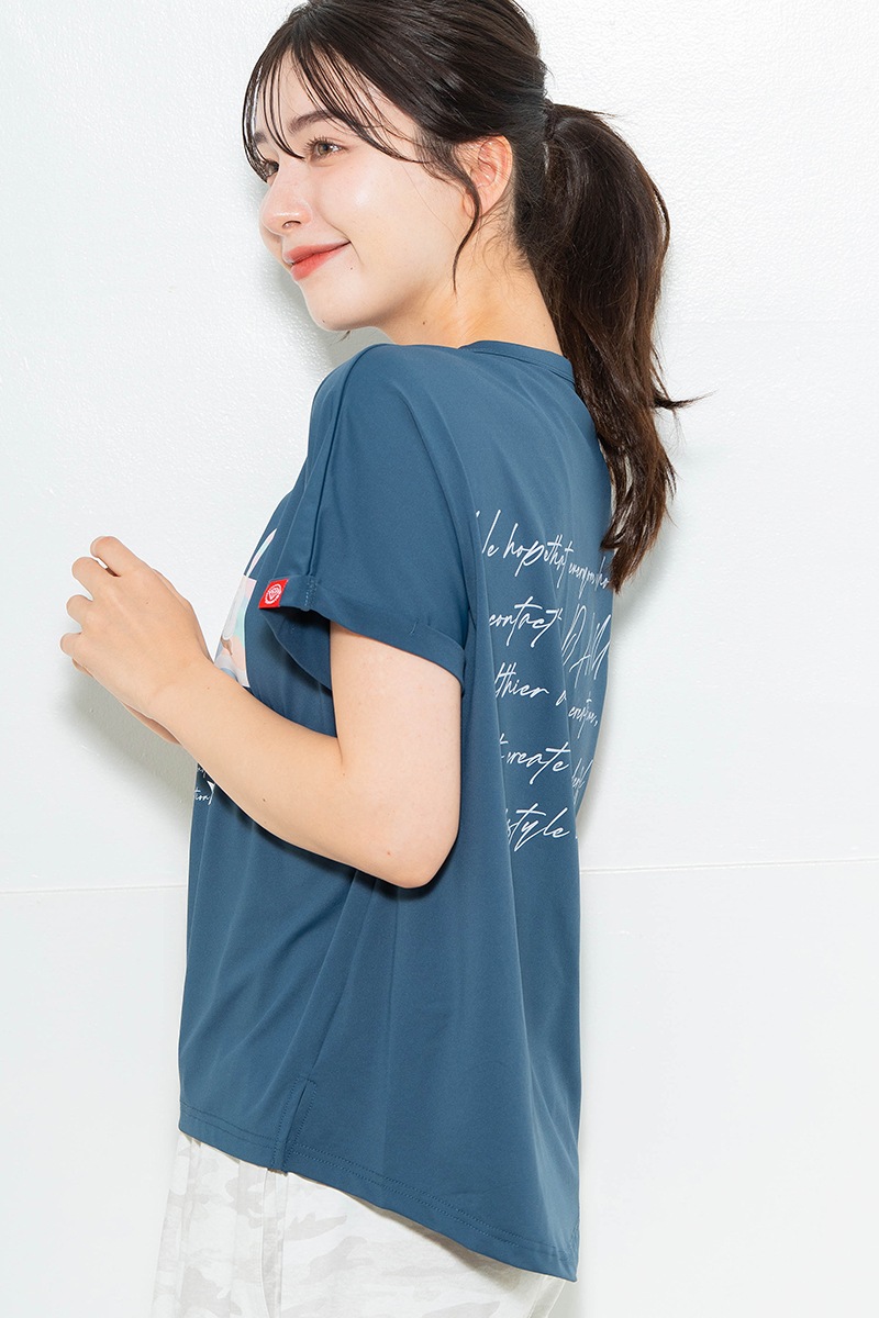 スイート迷彩ロゴTシャツ チャコールブルー 1634-1627