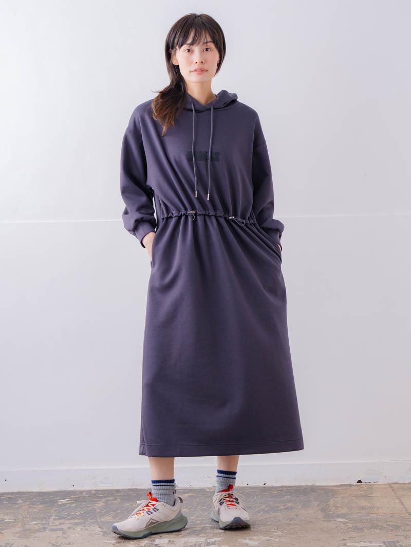 ソフトタッチ フードワンピース チャコール 1558-1460