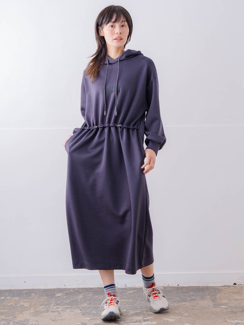 ソフトタッチ フードワンピース チャコール 1558-1460