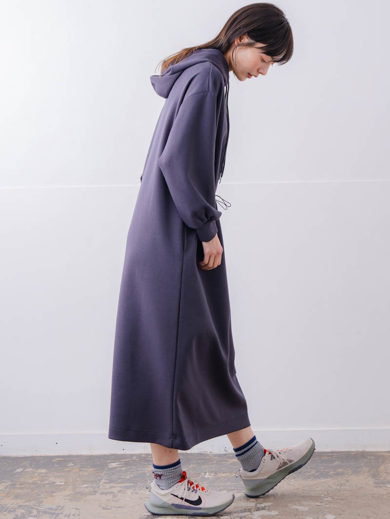 ソフトタッチ フードワンピース チャコール 1558-1460